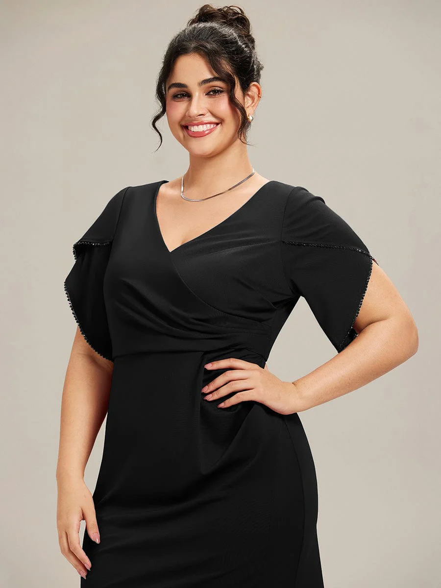 ever EZRA|Thigh-High Slit Tulip Sleeve Evening Dress - Image 21