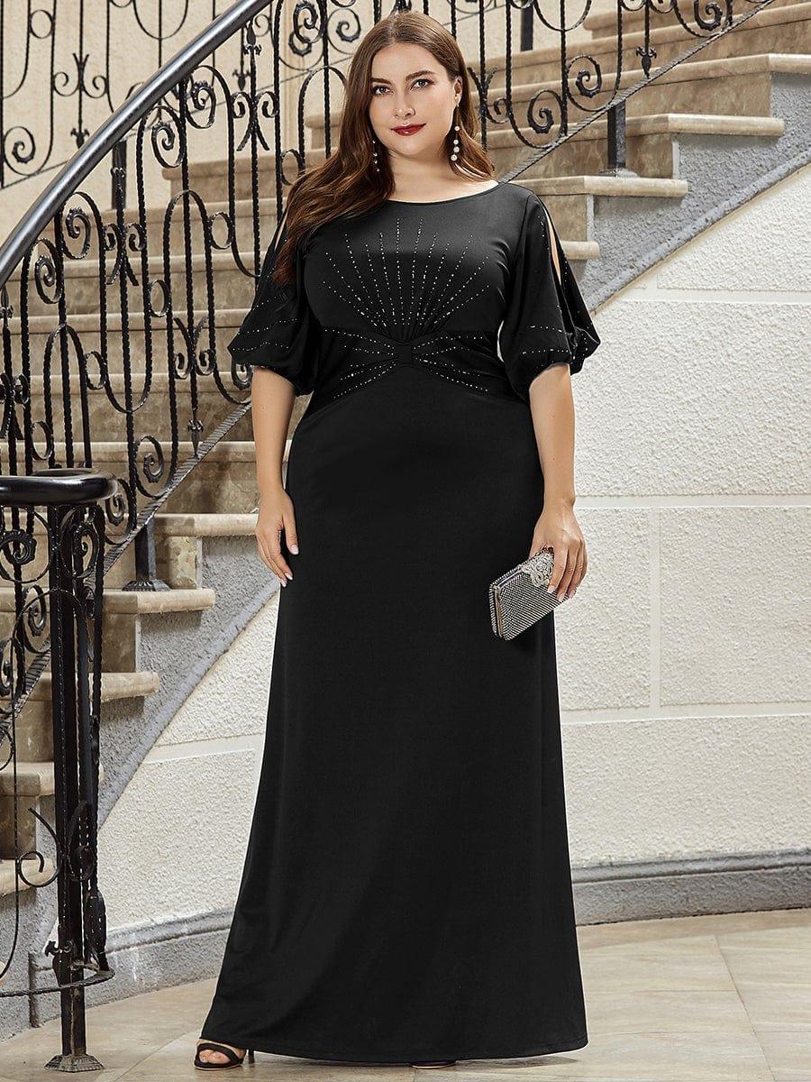 ever VICOTIRE|Trendy Round Neck Floor Length Evening Dress for Women - Image 12