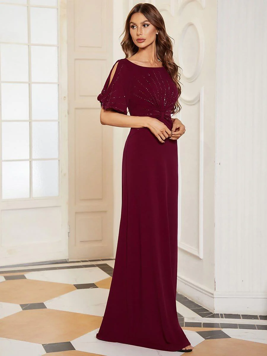 ever VICOTIRE|Trendy Round Neck Floor Length Evening Dress for Women - Image 16