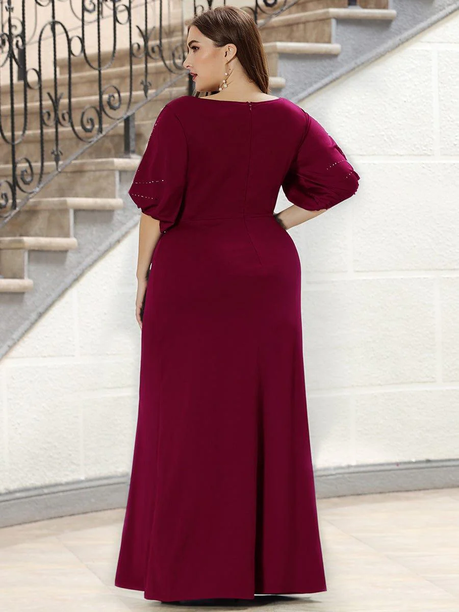 ever VICOTIRE|Trendy Round Neck Floor Length Evening Dress for Women - Image 18