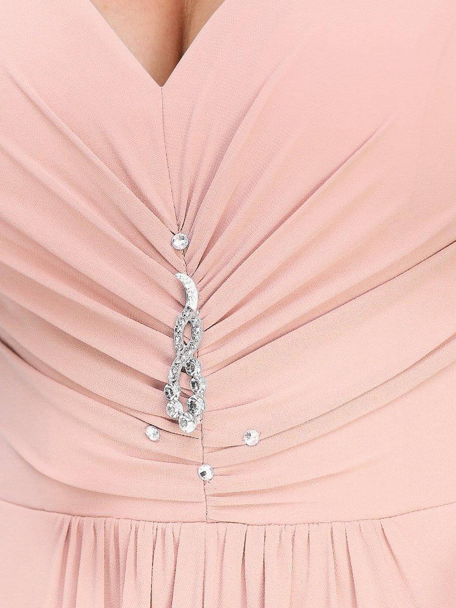 V-Neck High-Low Chiffon Evening Dress(Final Sale) - Image 6