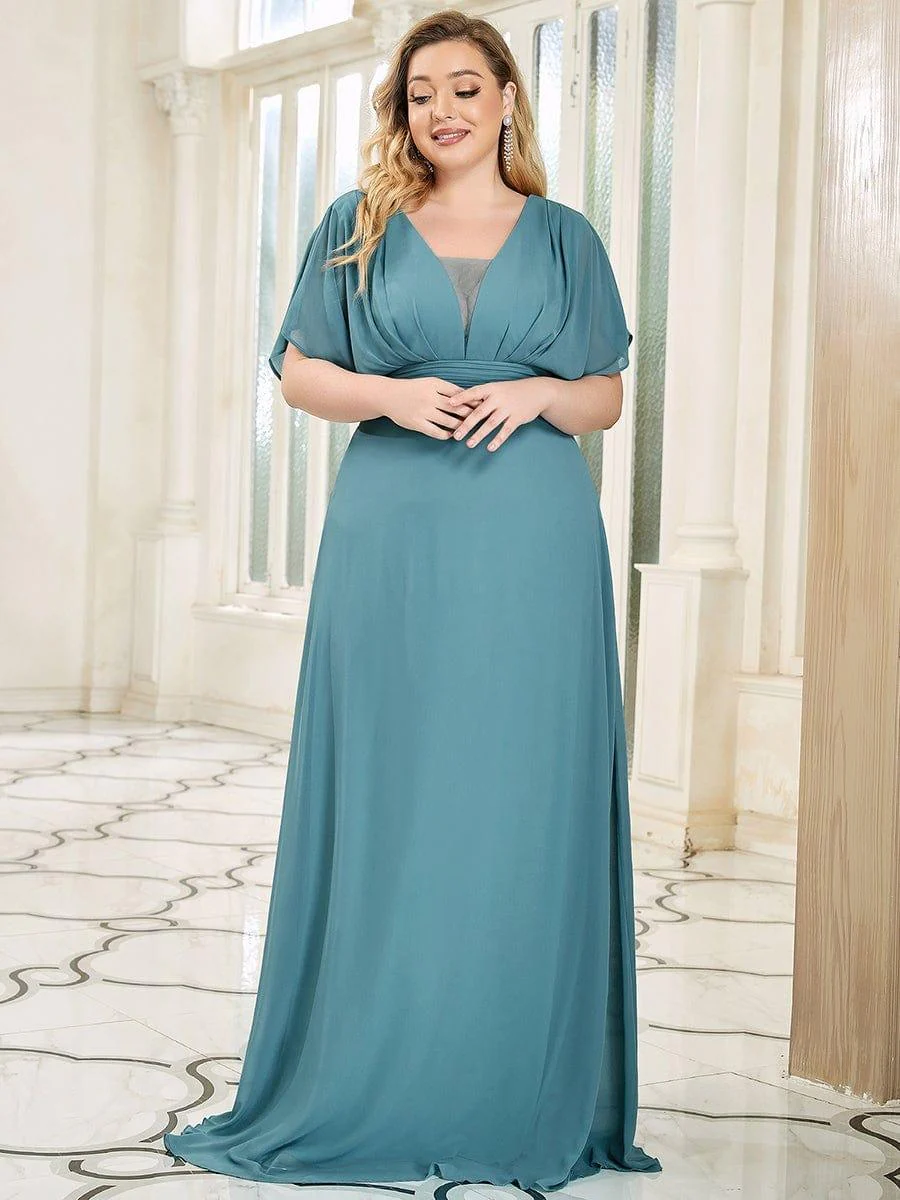 ever AMBRYN|Women's A-Line Empire Waist Chiffon Evening Party Maxi Dress - Image 28