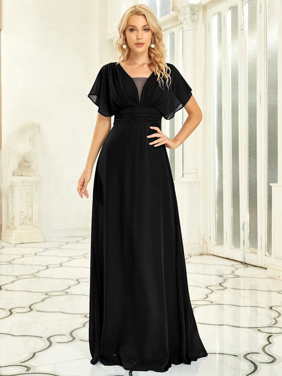ever AMBRYN|Women's A-Line Empire Waist Chiffon Evening Party Maxi Dress - Image 38