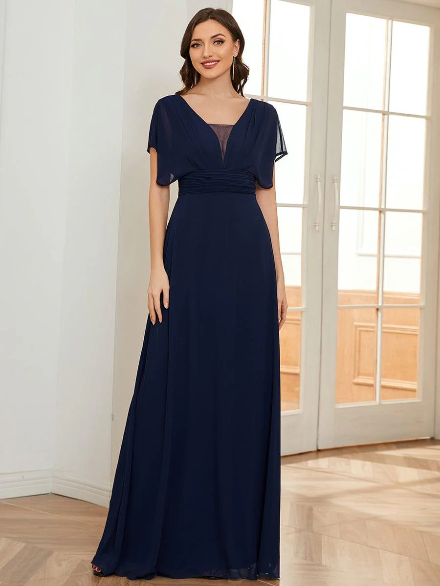 ever AMBRYN|Women's A-Line Empire Waist Chiffon Evening Party Maxi Dress - Image 44