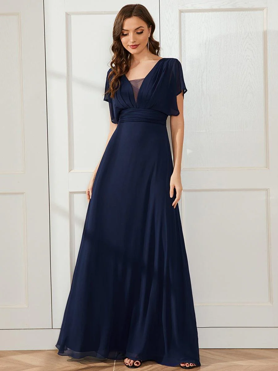 ever AMBRYN|Women's A-Line Empire Waist Chiffon Evening Party Maxi Dress - Image 48