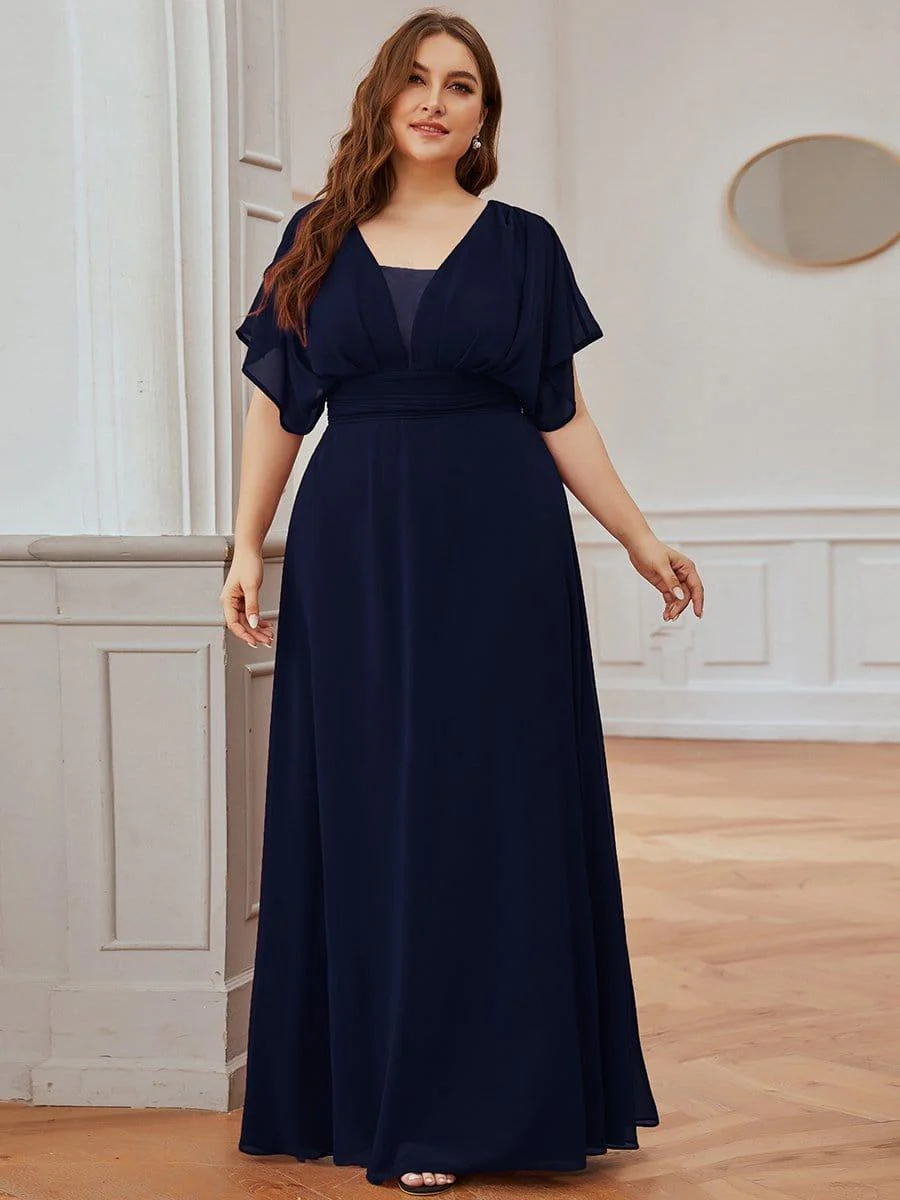 ever AMBRYN|Women's A-Line Empire Waist Chiffon Evening Party Maxi Dress - Image 49
