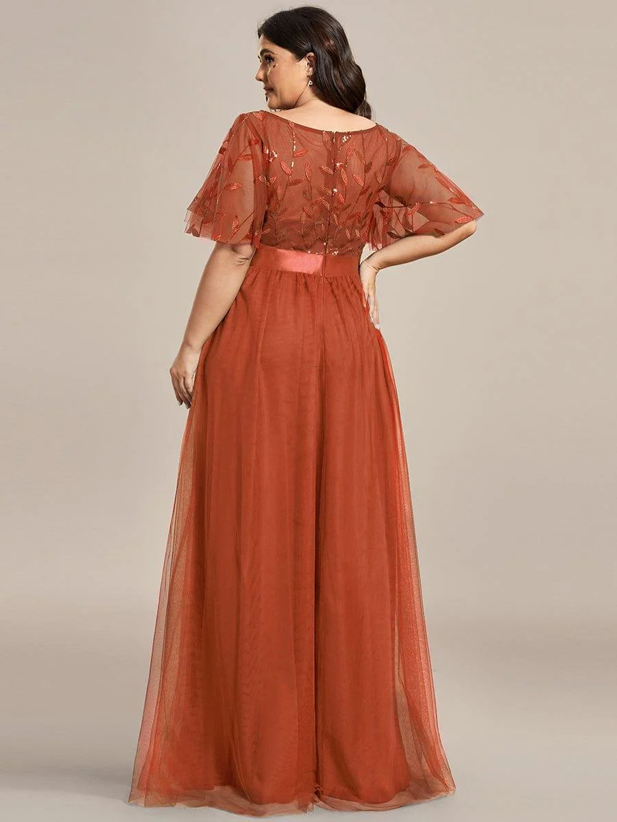 ever SAPHIR|Women's A-Line Short Sleeve Embroidery Floor Length Wedding Guest Dresses - Image 119