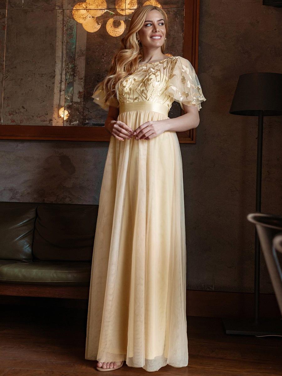 ever SAPHIR|Women's A-Line Short Sleeve Embroidery Floor Length Wedding Guest Dresses - Image 12