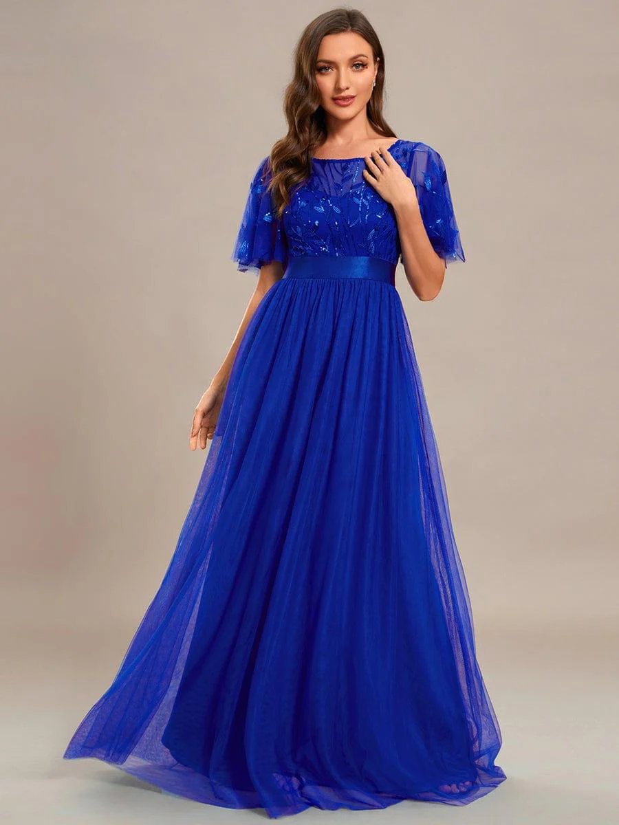ever SAPHIR|Women's A-Line Short Sleeve Embroidery Floor Length Wedding Guest Dresses - Image 127