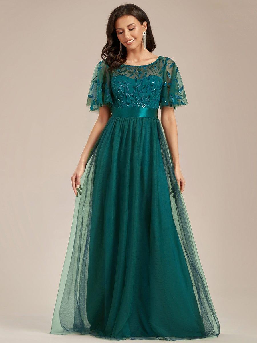 ever SAPHIR|Women's A-Line Short Sleeve Embroidery Floor Length Wedding Guest Dresses - Image 132