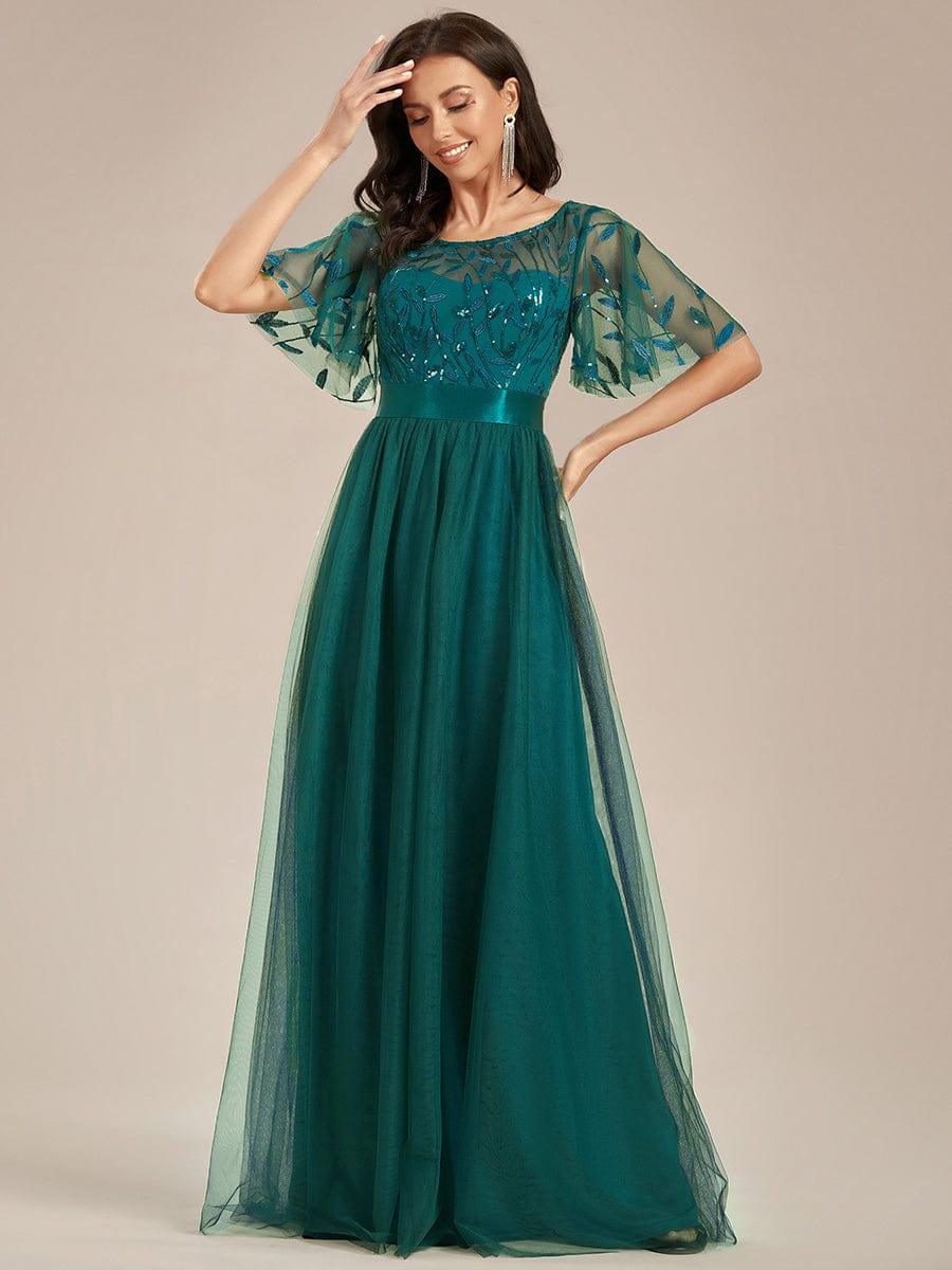 ever SAPHIR|Women's A-Line Short Sleeve Embroidery Floor Length Wedding Guest Dresses - Image 135