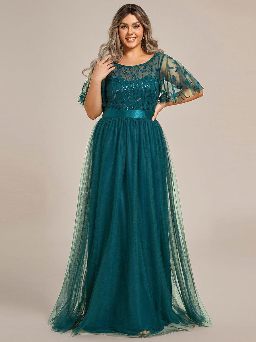 ever SAPHIR|Women's A-Line Short Sleeve Embroidery Floor Length Wedding Guest Dresses - Image 137