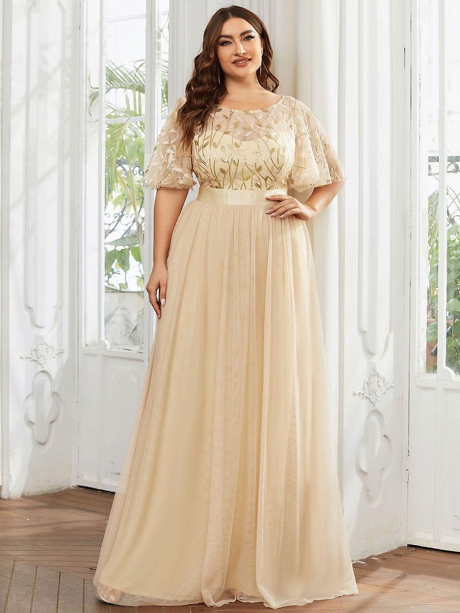 ever SAPHIR|Women's A-Line Short Sleeve Embroidery Floor Length Wedding Guest Dresses - Image 14