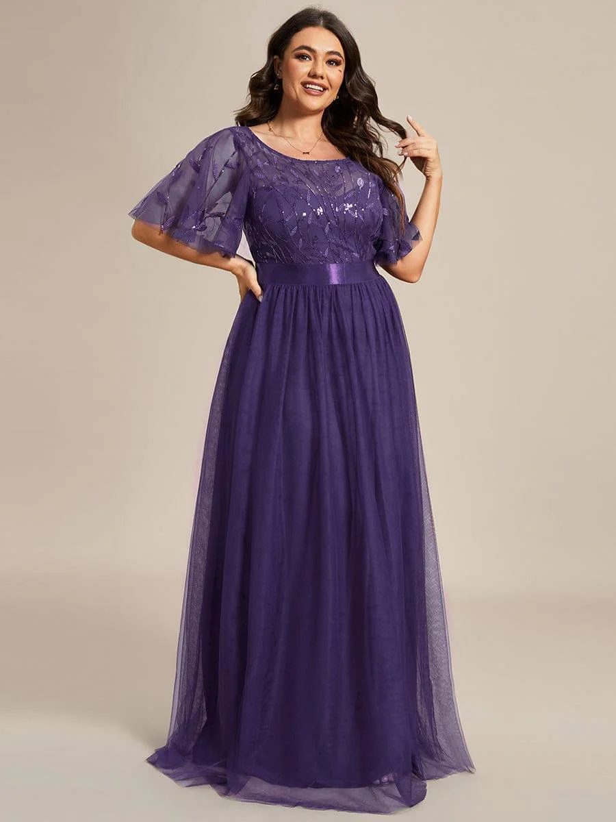 ever SAPHIR|Women's A-Line Short Sleeve Embroidery Floor Length Wedding Guest Dresses - Image 148