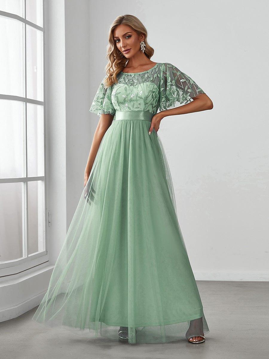 ever SAPHIR|Women's A-Line Short Sleeve Embroidery Floor Length Wedding Guest Dresses - Image 154