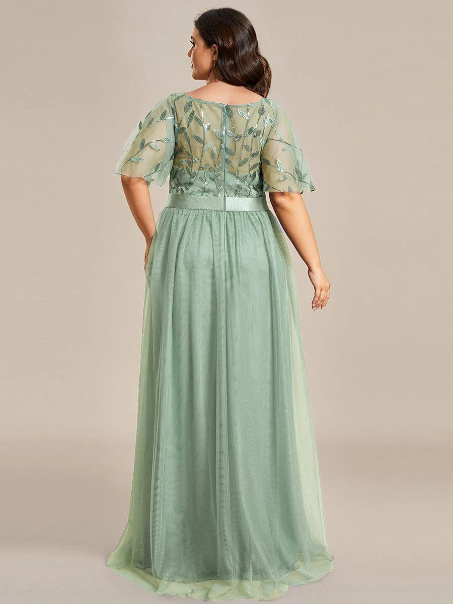 ever SAPHIR|Women's A-Line Short Sleeve Embroidery Floor Length Wedding Guest Dresses - Image 156