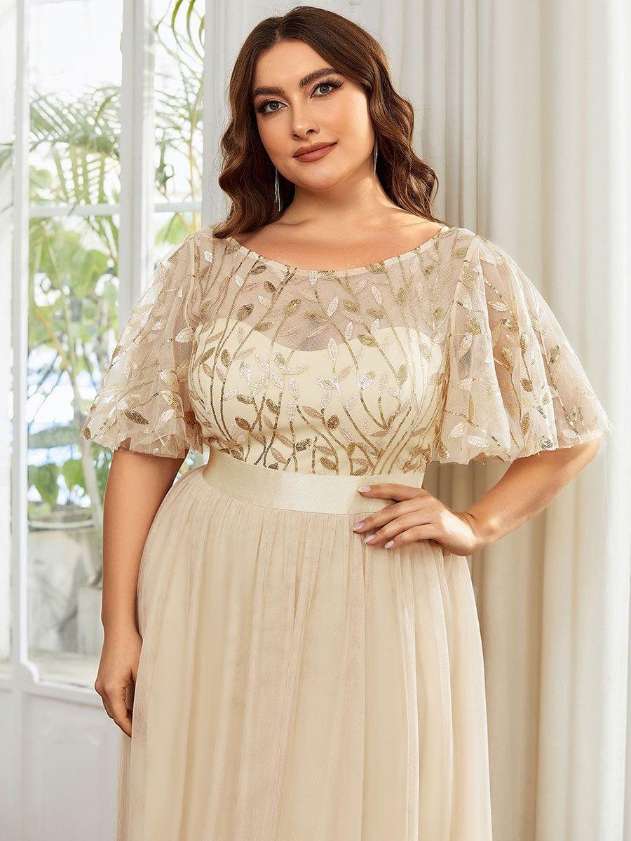ever SAPHIR|Women's A-Line Short Sleeve Embroidery Floor Length Wedding Guest Dresses - Image 16