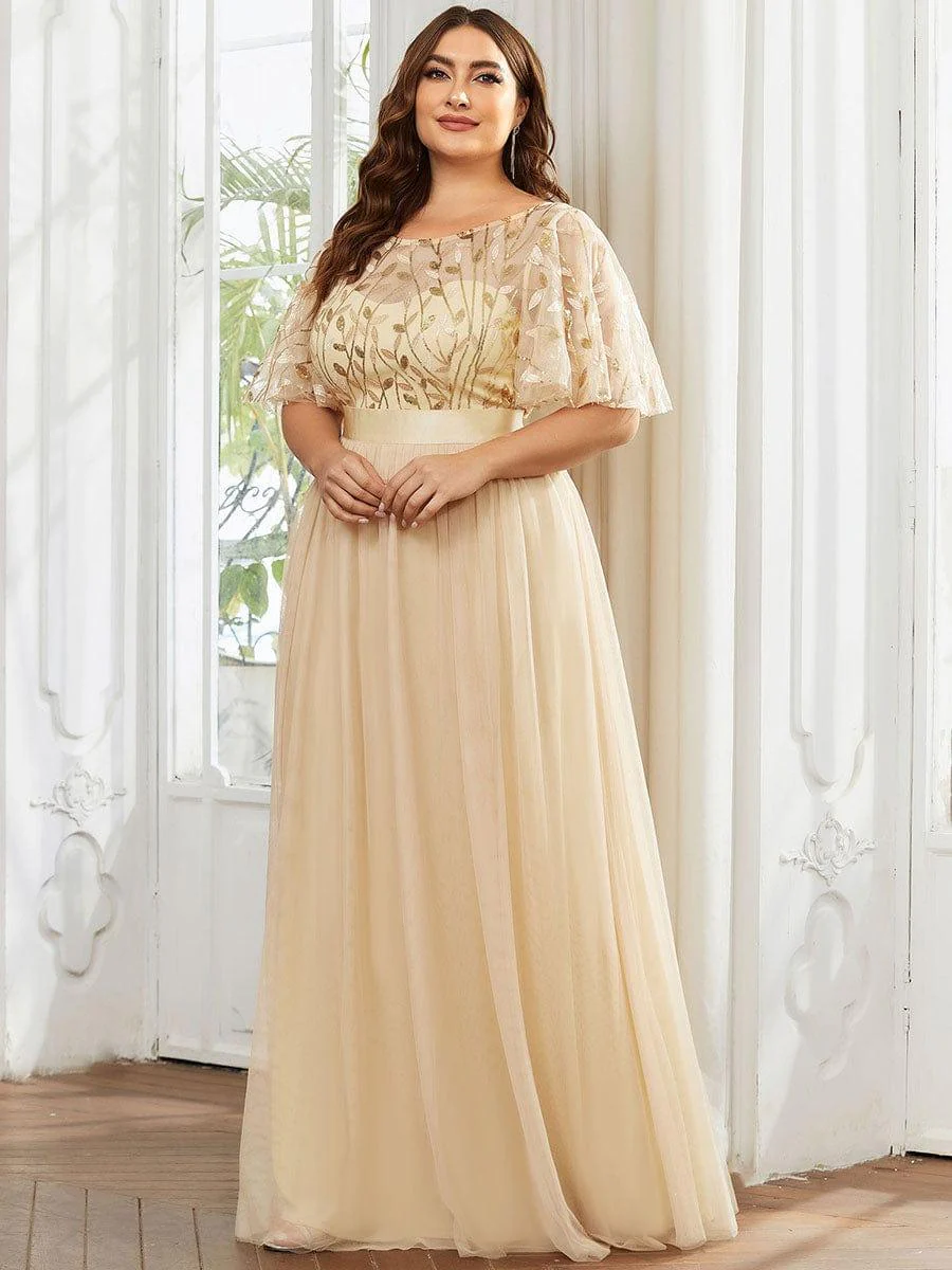 ever SAPHIR|Women's A-Line Short Sleeve Embroidery Floor Length Wedding Guest Dresses - Image 17