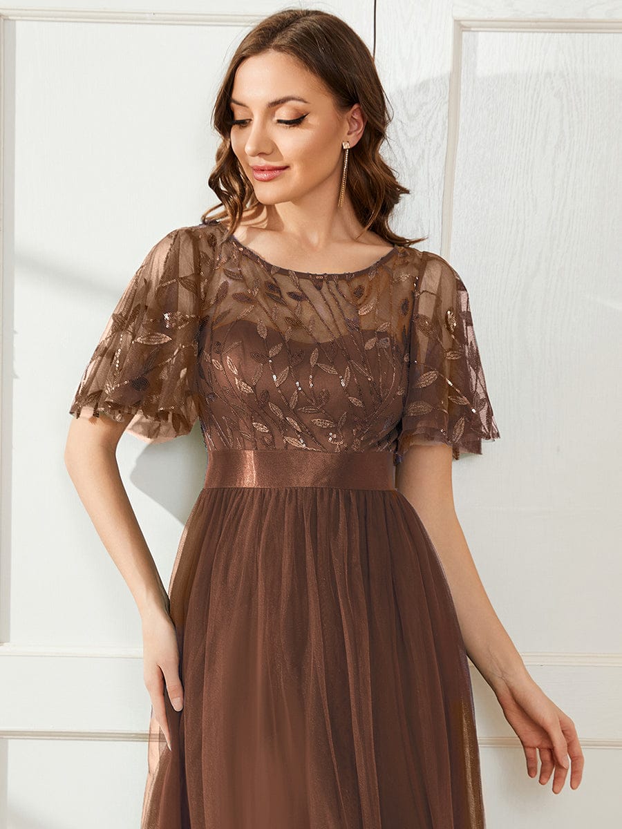 ever SAPHIR|Women's A-Line Short Sleeve Embroidery Floor Length Wedding Guest Dresses - Image 178
