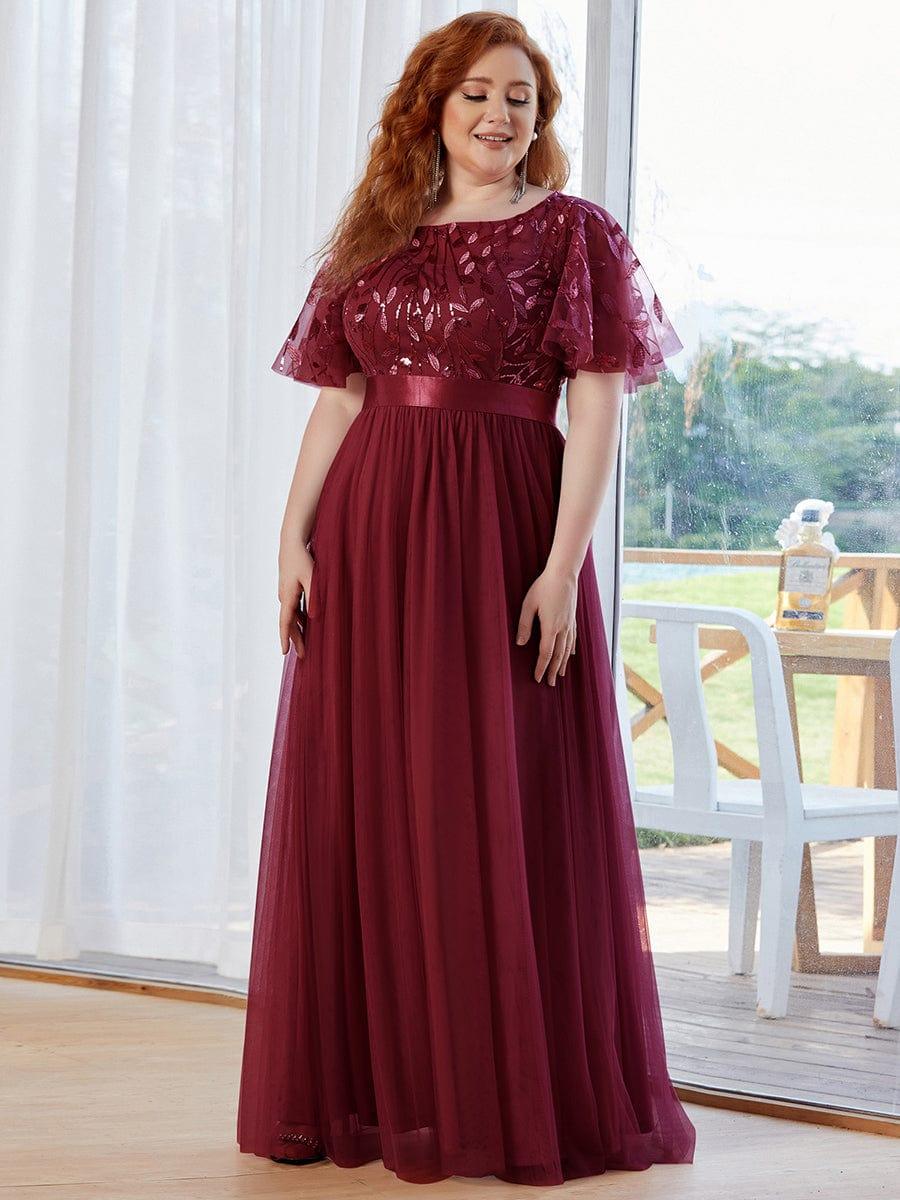 ever SAPHIR|Women's A-Line Short Sleeve Embroidery Floor Length Wedding Guest Dresses - Image 21