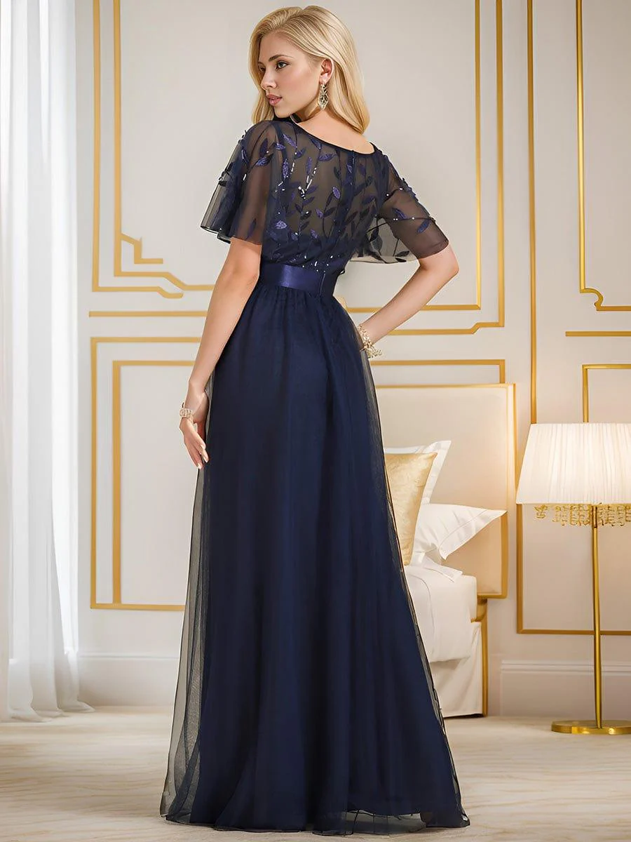 ever SAPHIR|Women's A-Line Short Sleeve Embroidery Floor Length Wedding Guest Dresses - Image 38