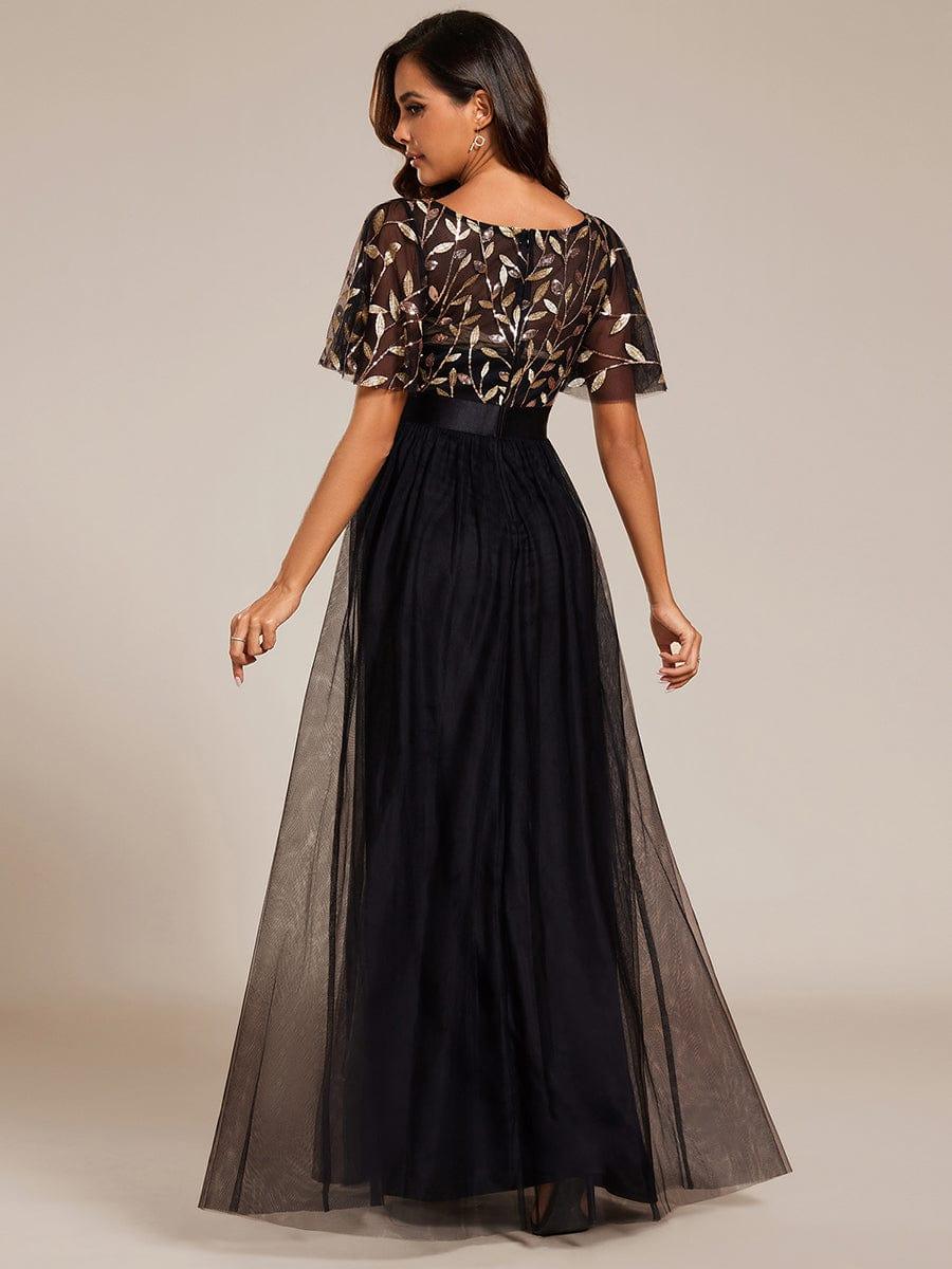 ever SAPHIR|Women's A-Line Short Sleeve Embroidery Floor Length Wedding Guest Dresses - Image 4