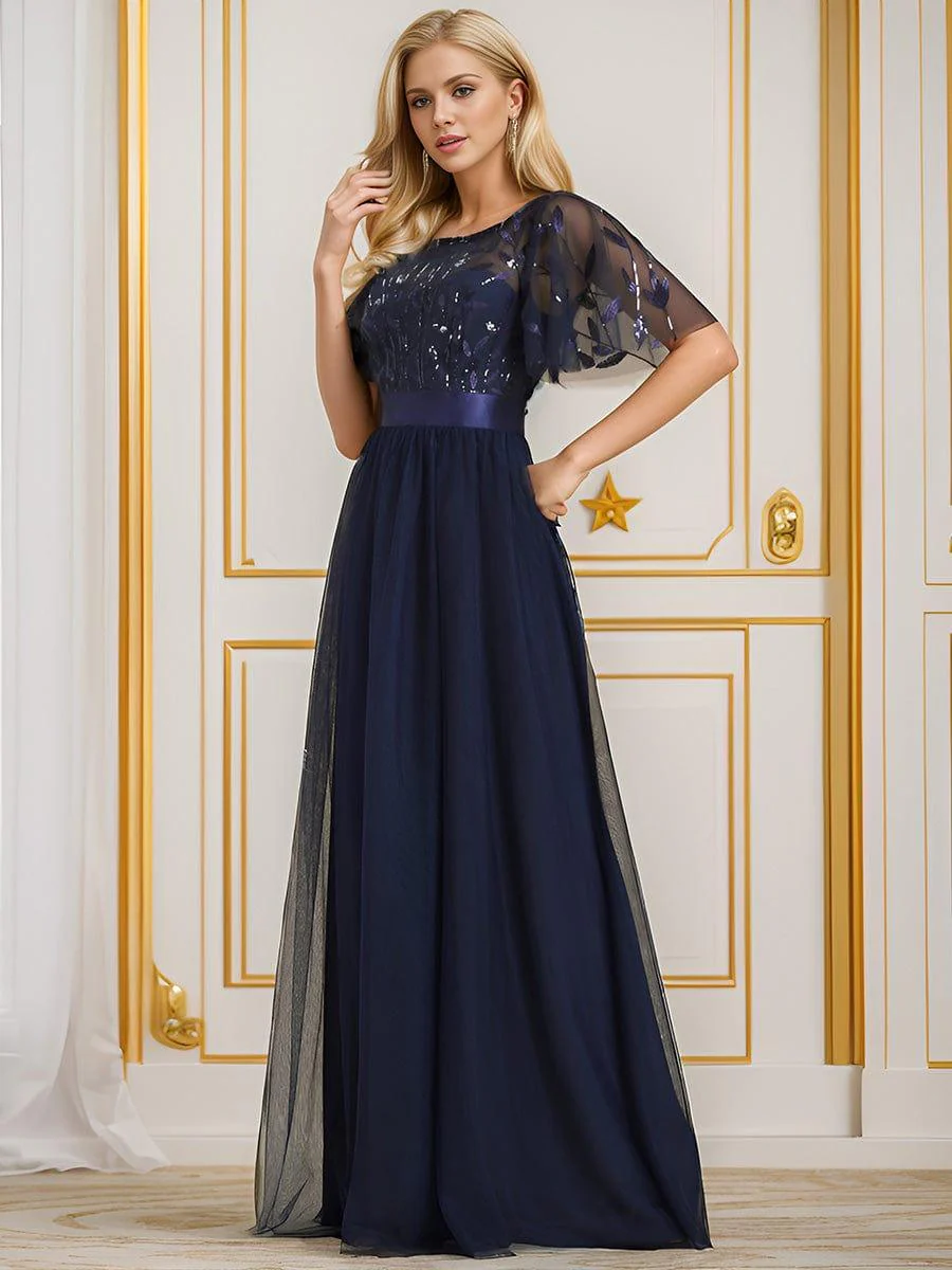 ever SAPHIR|Women's A-Line Short Sleeve Embroidery Floor Length Wedding Guest Dresses - Image 41