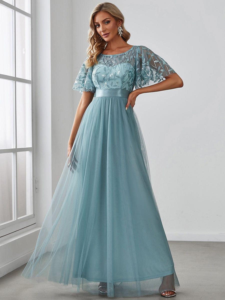ever SAPHIR|Women's A-Line Short Sleeve Embroidery Floor Length Wedding Guest Dresses - Image 67