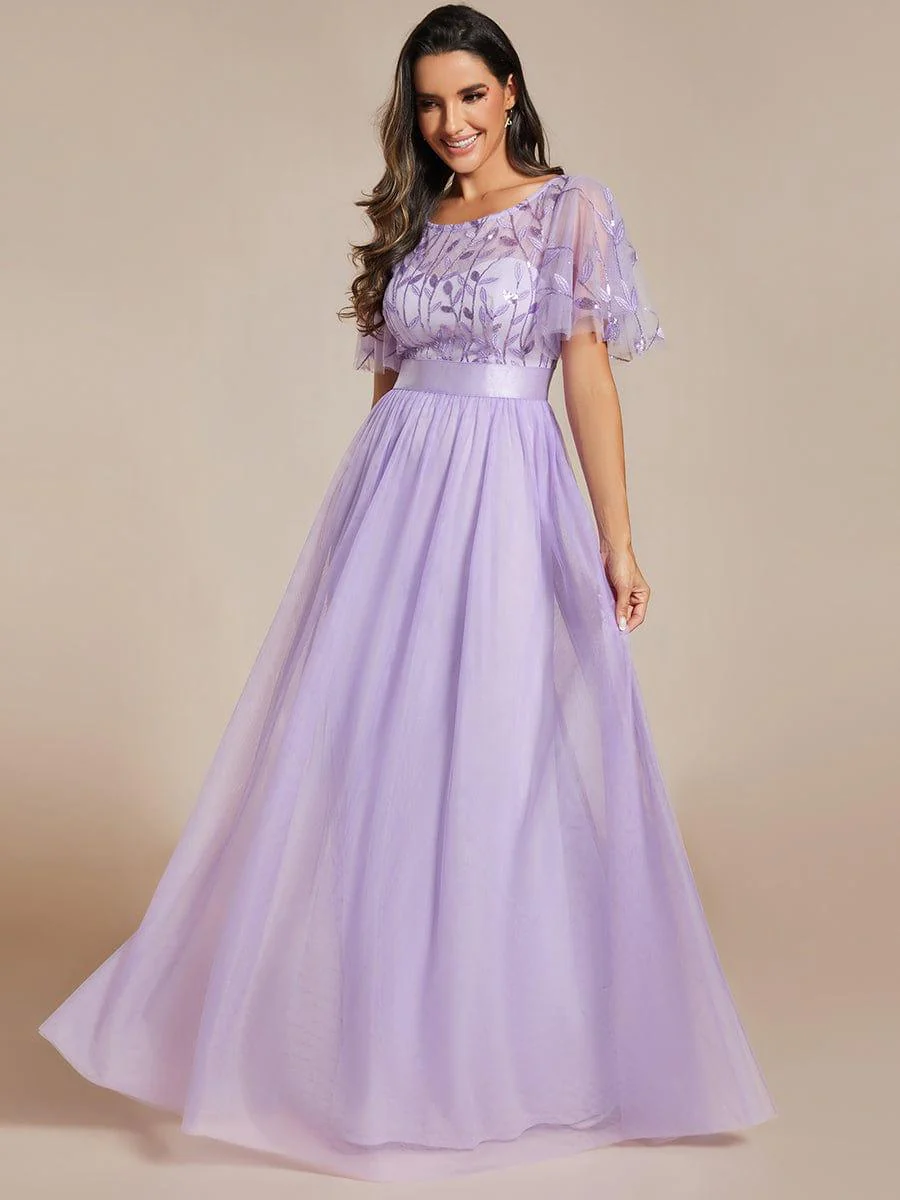 ever SAPHIR|Women's A-Line Short Sleeve Embroidery Floor Length Wedding Guest Dresses - Image 80