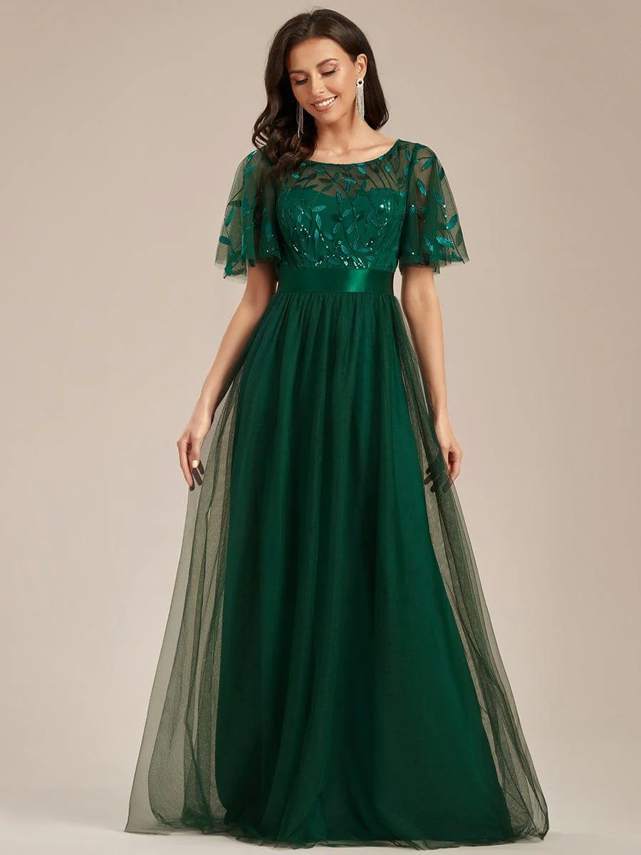 ever SAPHIR|Women's A-Line Short Sleeve Embroidery Floor Length Wedding Guest Dresses - Image 89