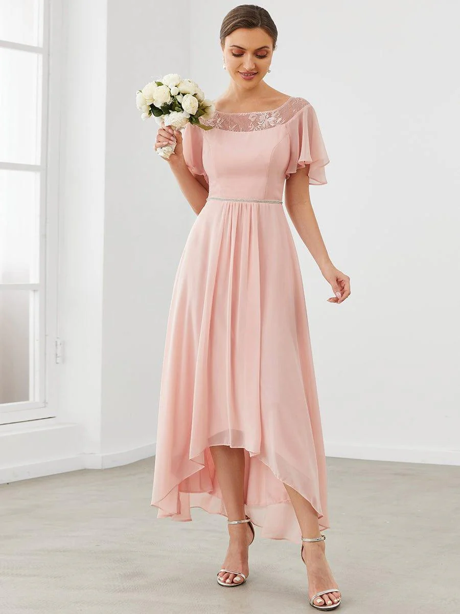 Women's Casual Boat Neck A-Line Midi Dress with Irregular Hem(Final Sale) - Image 13