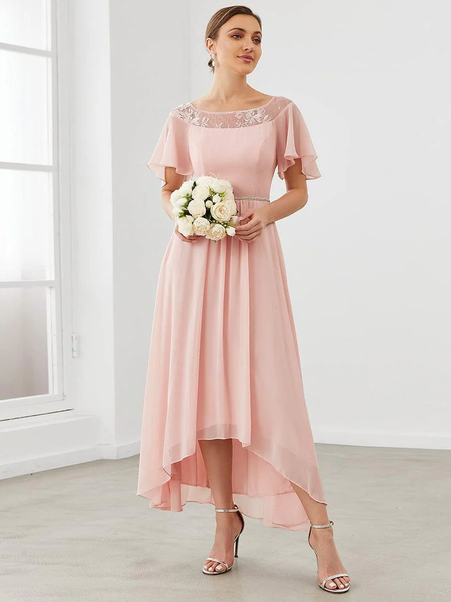 Women's Casual Boat Neck A-Line Midi Dress with Irregular Hem(Final Sale) - Image 16