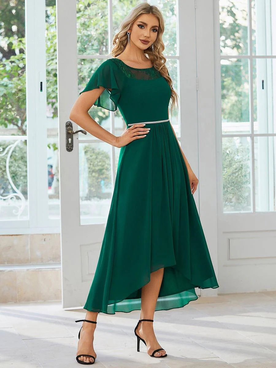 Women's Casual Boat Neck A-Line Midi Dress with Irregular Hem(Final Sale) - Image 32