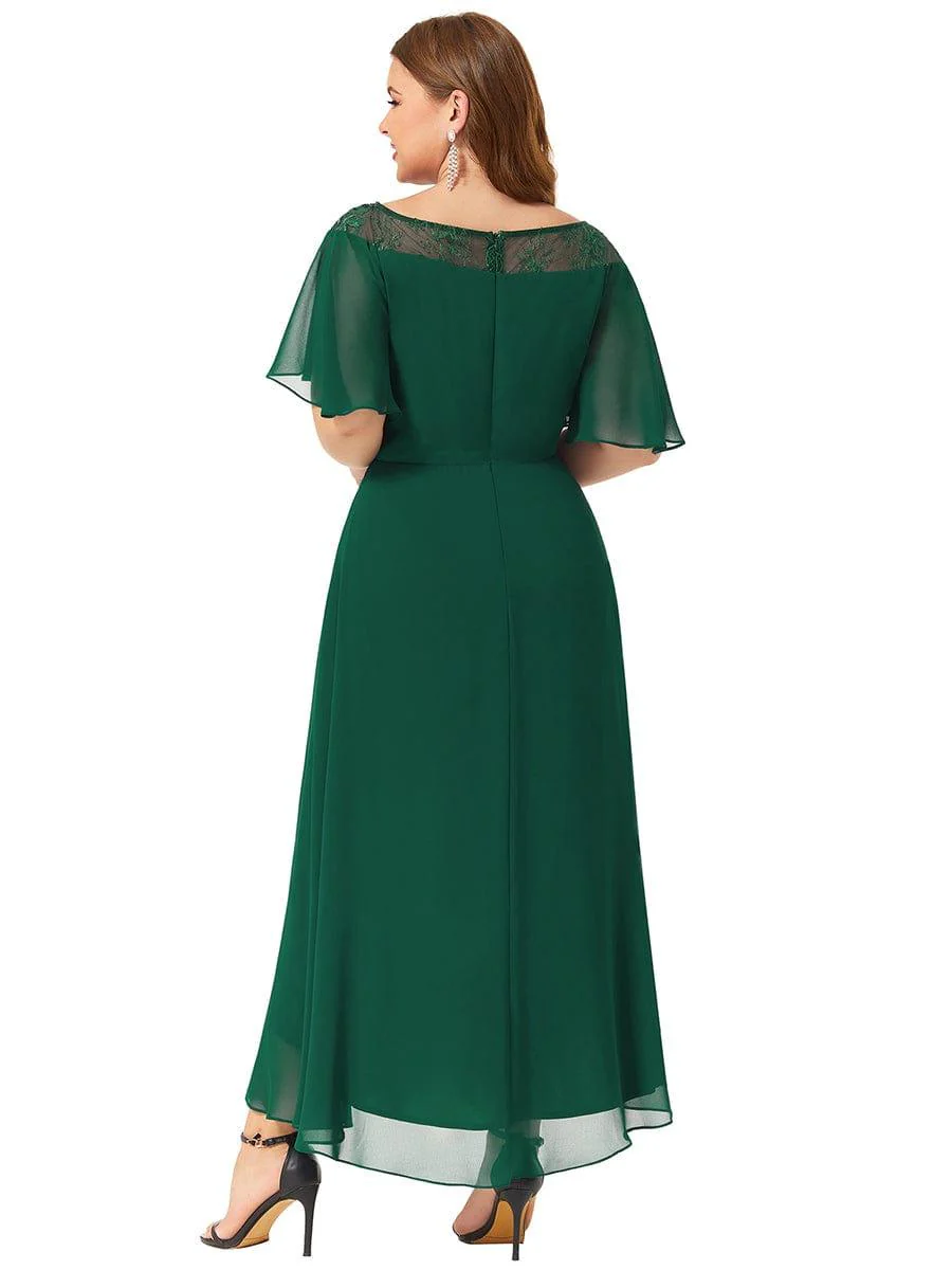 Women's Casual Boat Neck A-Line Midi Dress with Irregular Hem(Final Sale) - Image 37