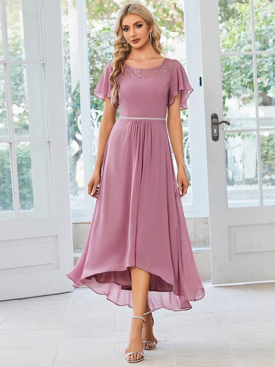 Women's Casual Boat Neck A-Line Midi Dress with Irregular Hem(Final Sale) - Image 42