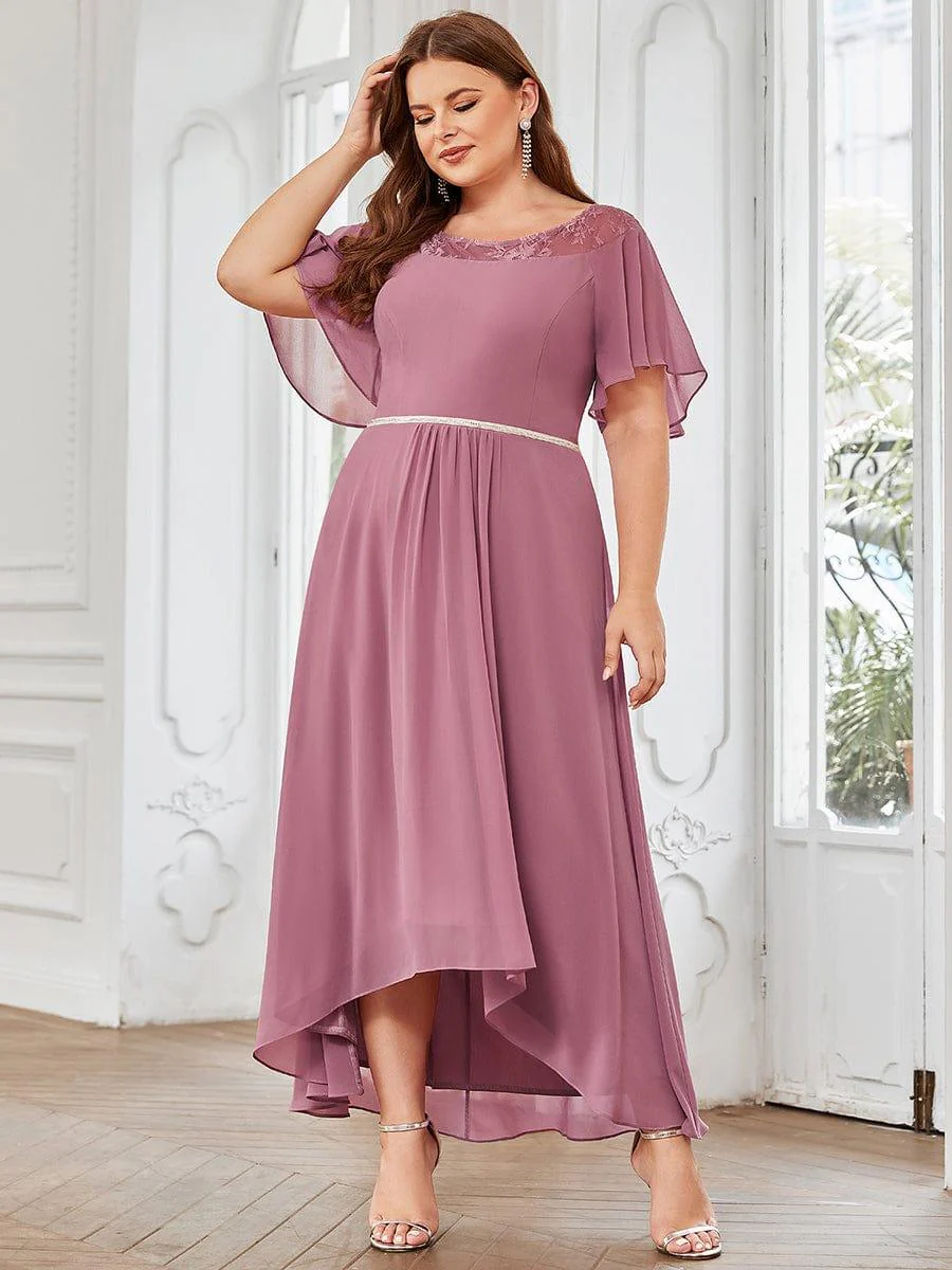 Women's Casual Boat Neck A-Line Midi Dress with Irregular Hem(Final Sale) - Image 43
