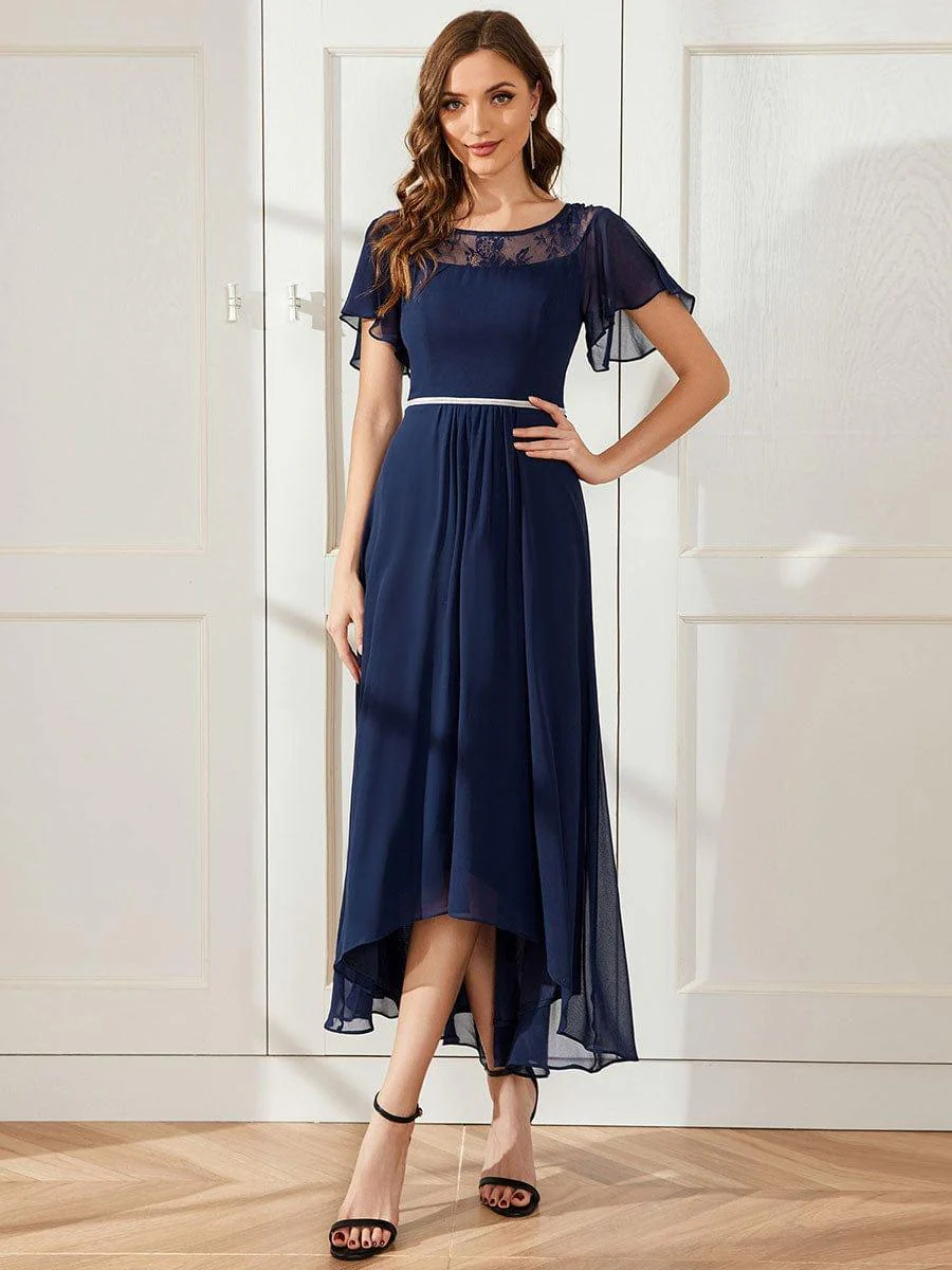 Women's Casual Boat Neck A-Line Midi Dress with Irregular Hem(Final Sale) - Image 45