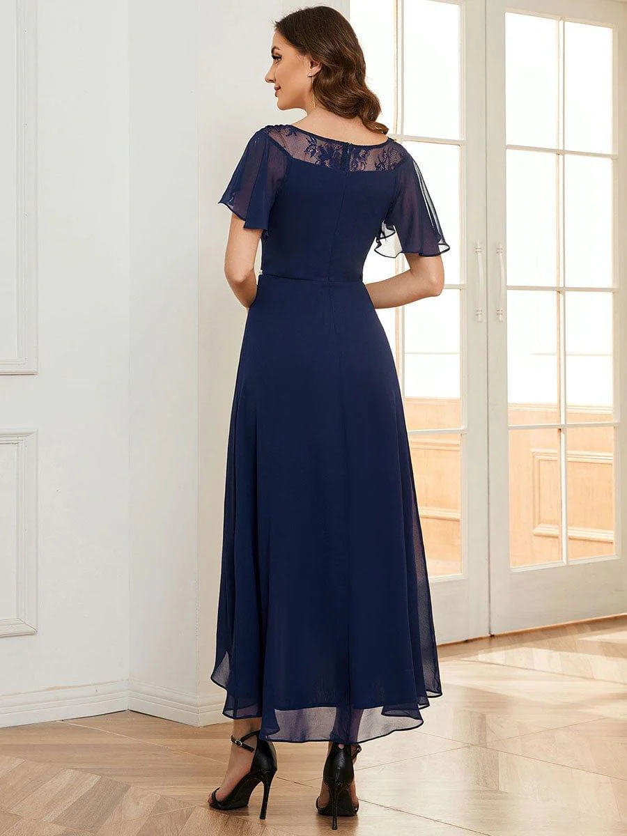 Women's Casual Boat Neck A-Line Midi Dress with Irregular Hem(Final Sale) - Image 46