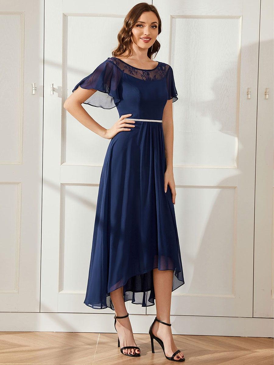 Women's Casual Boat Neck A-Line Midi Dress with Irregular Hem(Final Sale) - Image 48