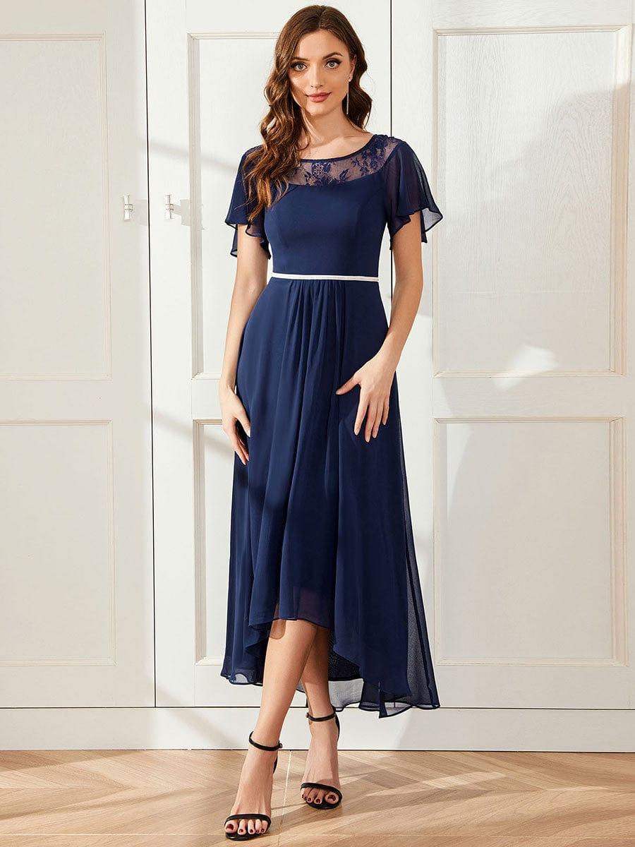 Women's Casual Boat Neck A-Line Midi Dress with Irregular Hem(Final Sale) - Image 49