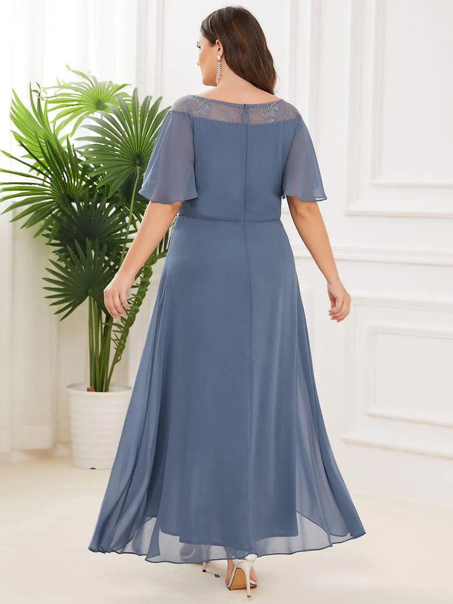 Women's Casual Boat Neck A-Line Midi Dress with Irregular Hem(Final Sale) - Image 6