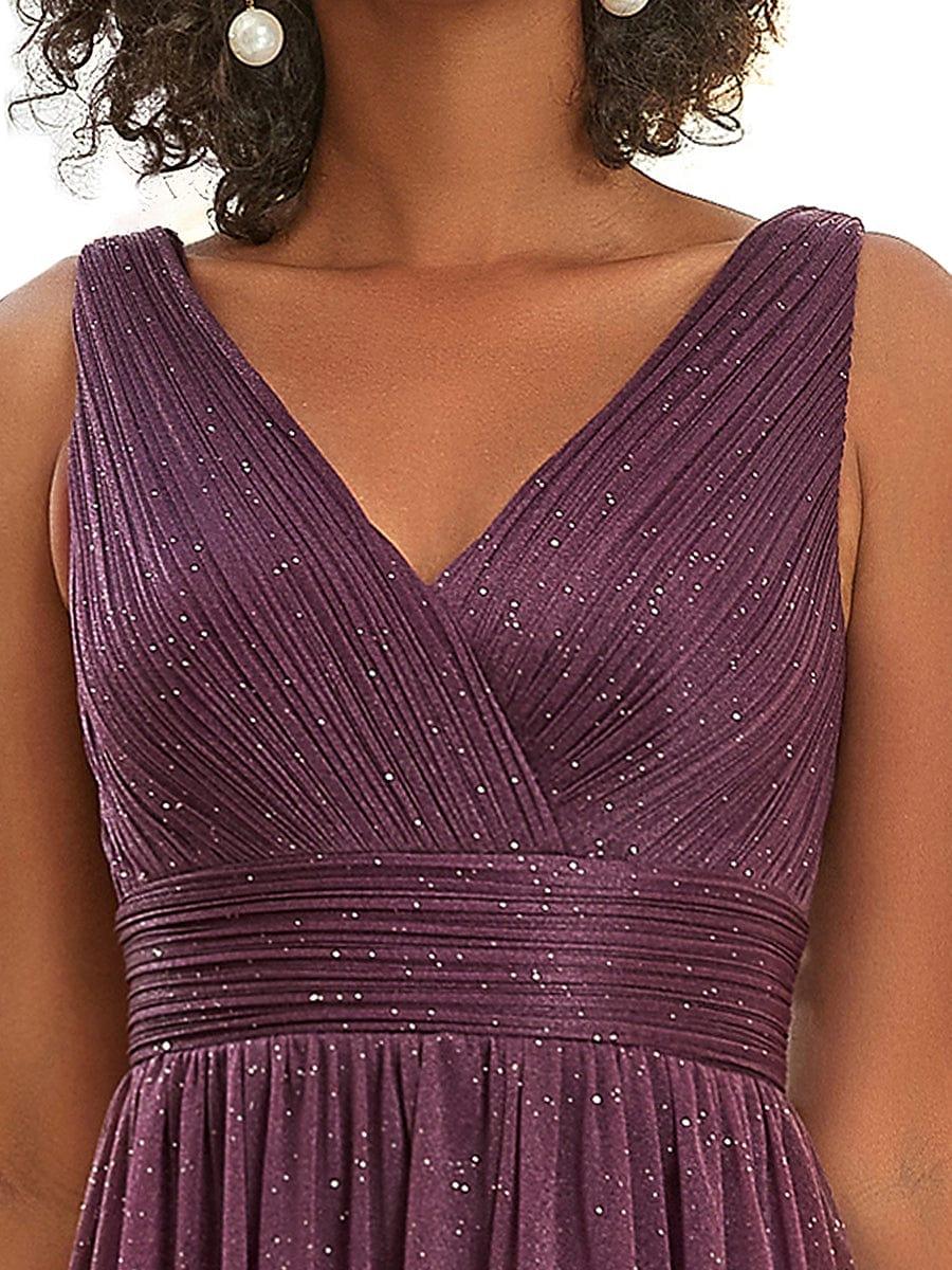 ever STERLING|Double V Neck Floor Length Sparkly Evening Dresses for Party - Image 13