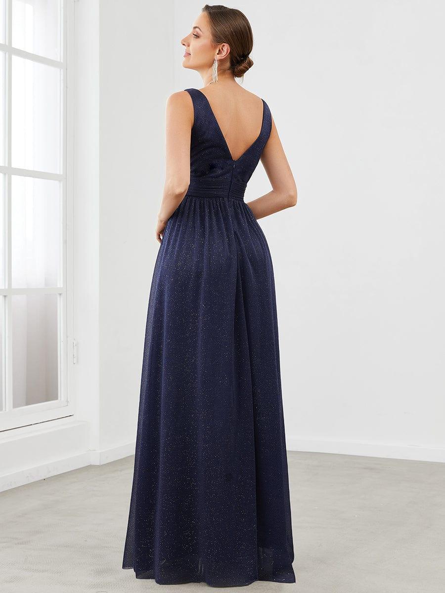 ever STERLING|Double V Neck Floor Length Sparkly Evening Dresses for Party - Image 22