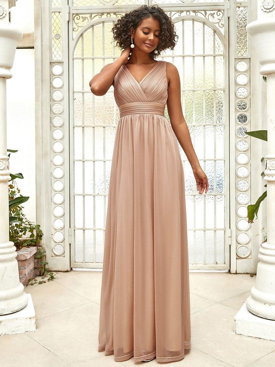 ever STERLING|Double V Neck Floor Length Sparkly Evening Dresses for Party - Image 26