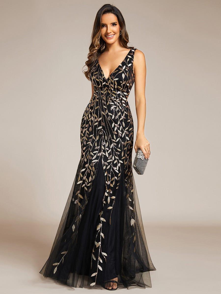 ever ORIEL|Women's Double V-Neck Fishtail Sequins Wedding Guest Dress - Image 100