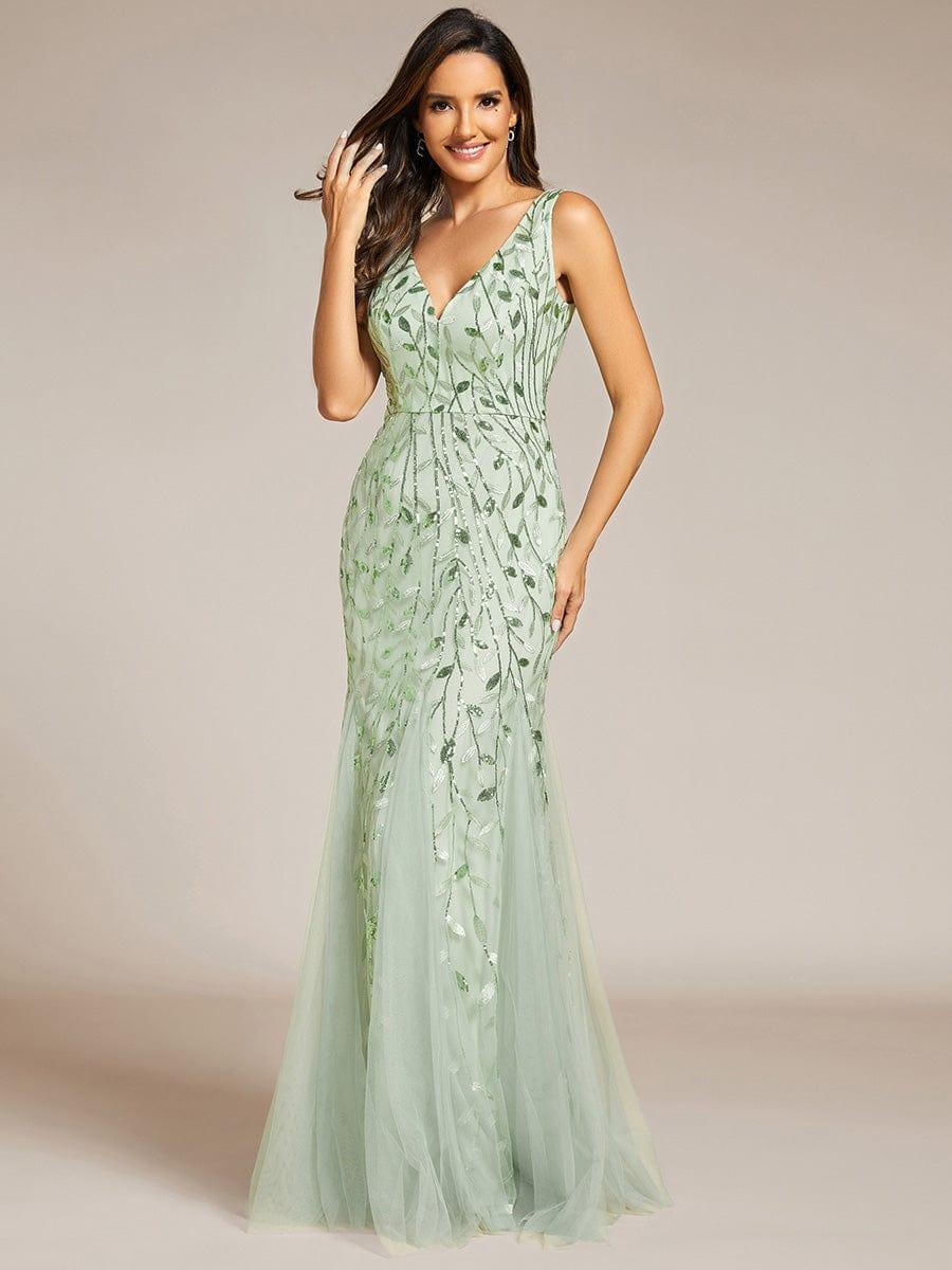 ever ORIEL|Women's Double V-Neck Fishtail Sequins Wedding Guest Dress - Image 101