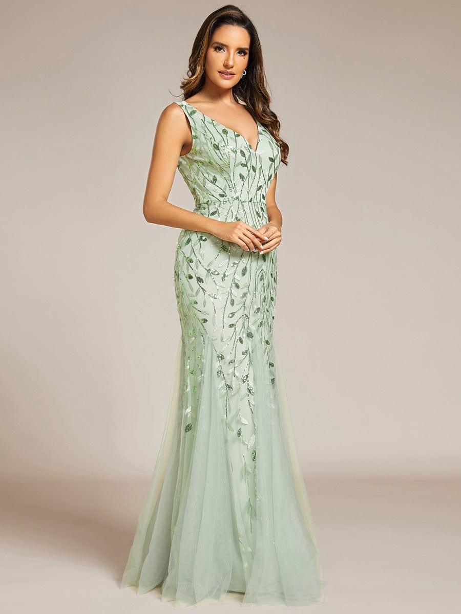 ever ORIEL|Women's Double V-Neck Fishtail Sequins Wedding Guest Dress - Image 105