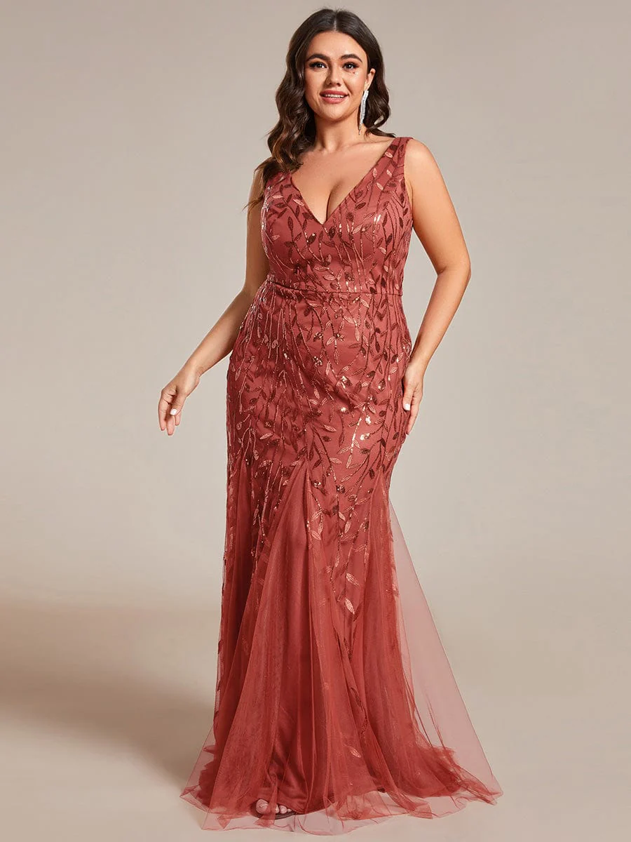 ever ORIEL|Women's Double V-Neck Fishtail Sequins Wedding Guest Dress - Image 114