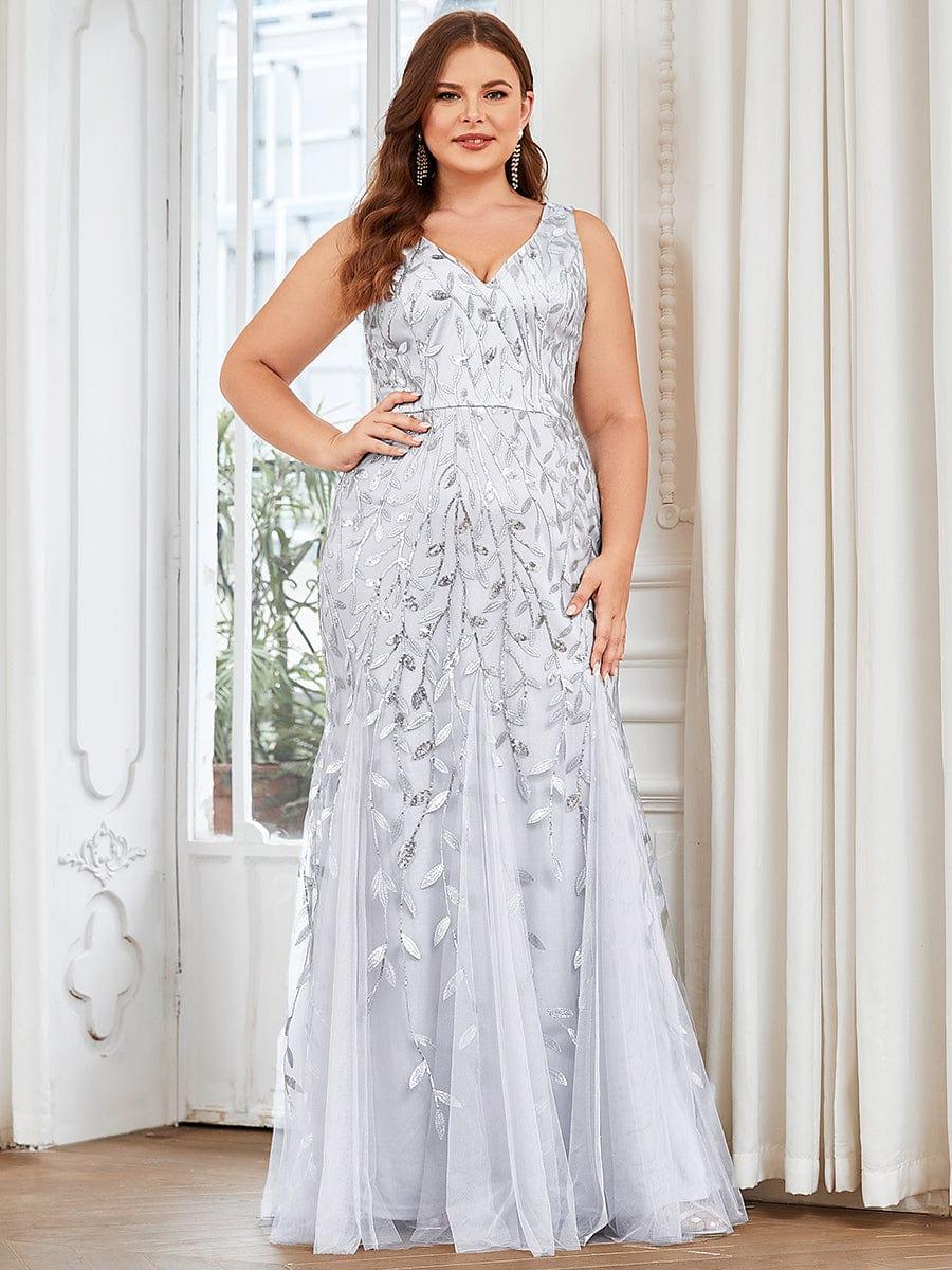 ever ORIEL|Women's Double V-Neck Fishtail Sequins Wedding Guest Dress - Image 15