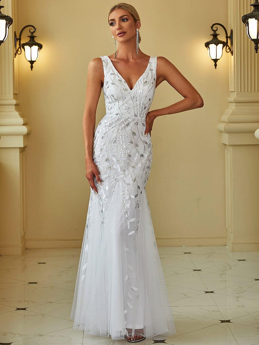 ever ORIEL|Women's Double V-Neck Fishtail Sequins Wedding Guest Dress - Image 48